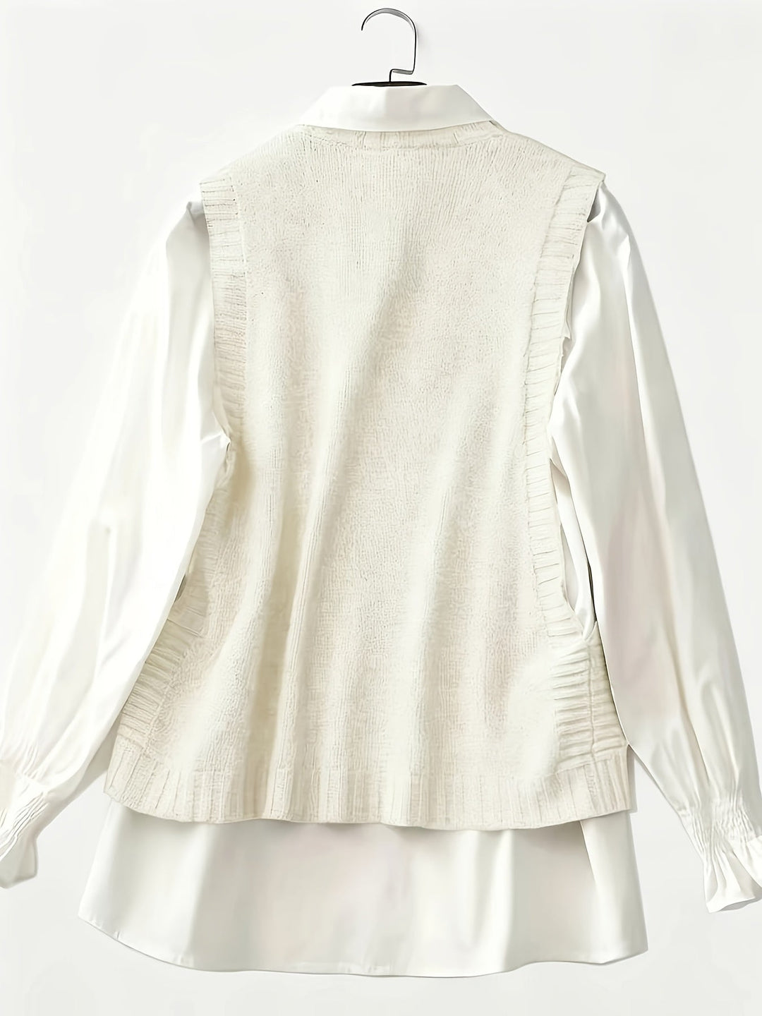 Women's Sleeveless Knit Vest with Decorative Buttons