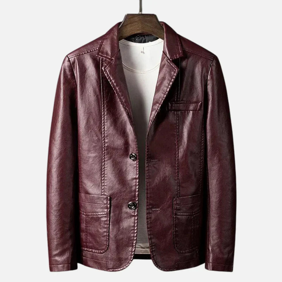 Heinz Vintage Leather Jacket, view 2 - Elena Harper
