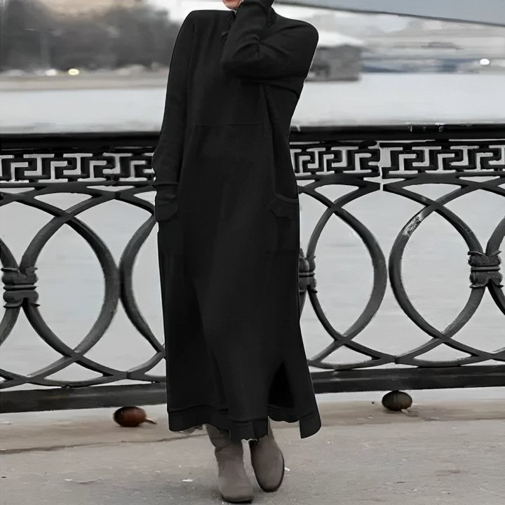Greta Comfortable Winter Dress, view 2 - Elena Harper