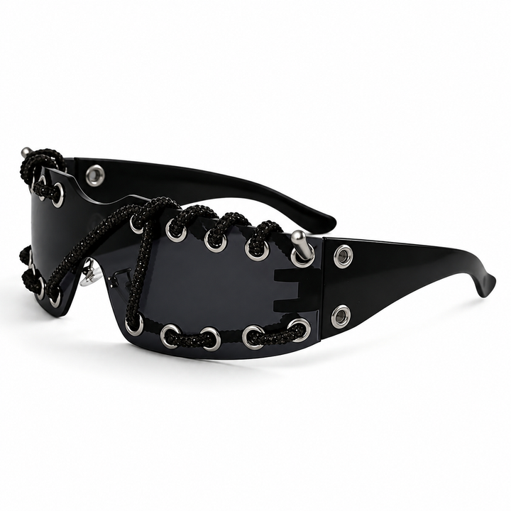 ChainShade Fashionable Sunglasses with Studs, view 5 - Elena Harper