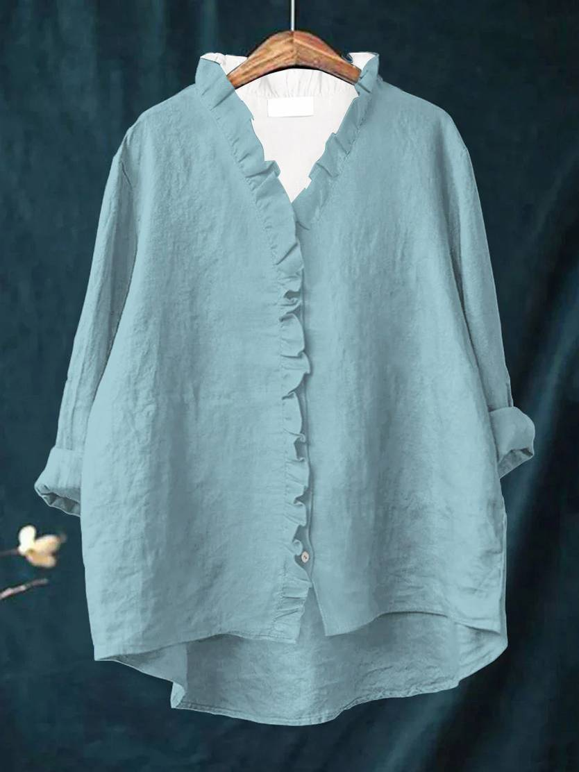 Romantica Soft Ruffle Blouse, view 6 - Elena Harper