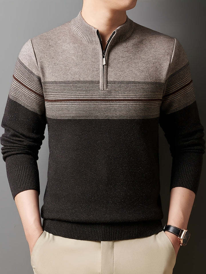 Barrett | Men's Refined Quarter-Zip Sweater with Fine Knit Face