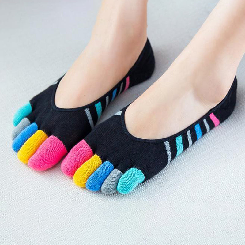 Colorful Striped Five-Toe Socks