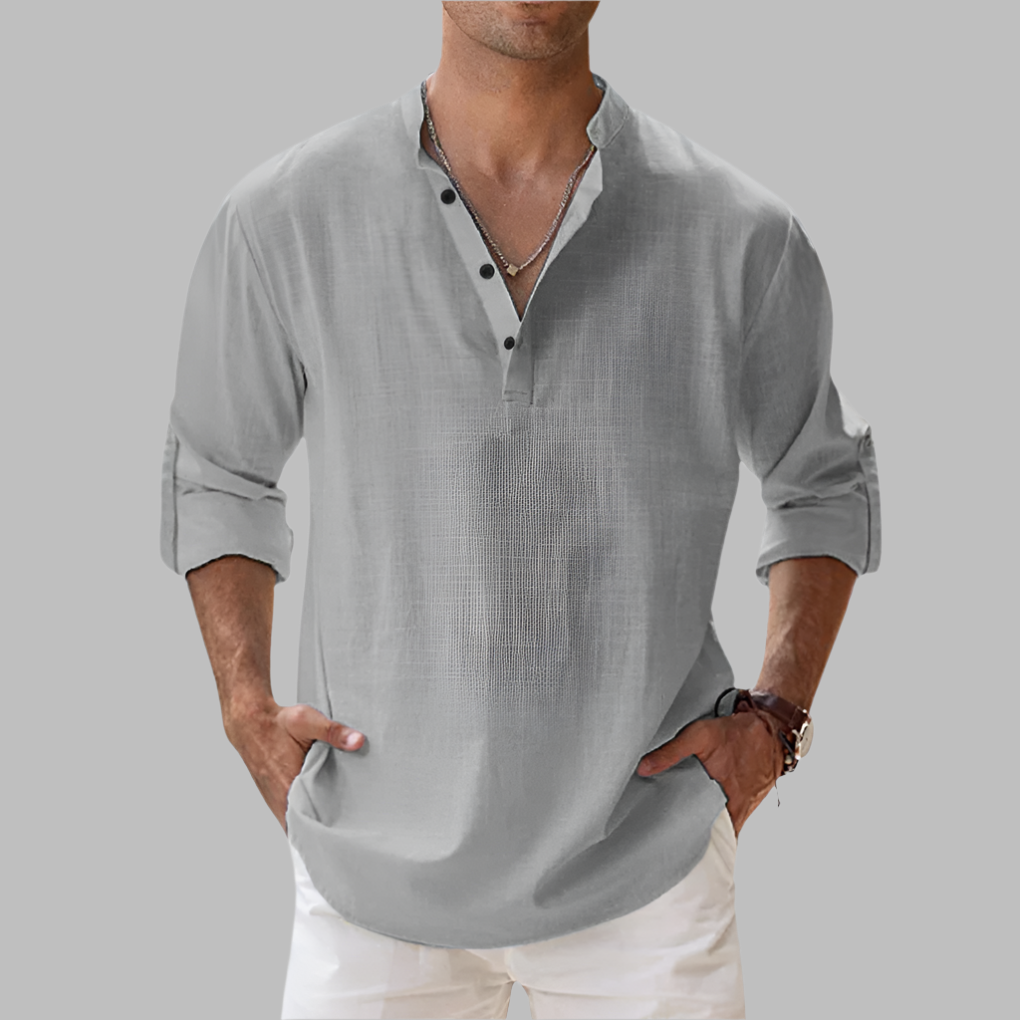 Men’s Relaxed Linenblend Summer Shirt, view 5 - Elena Harper