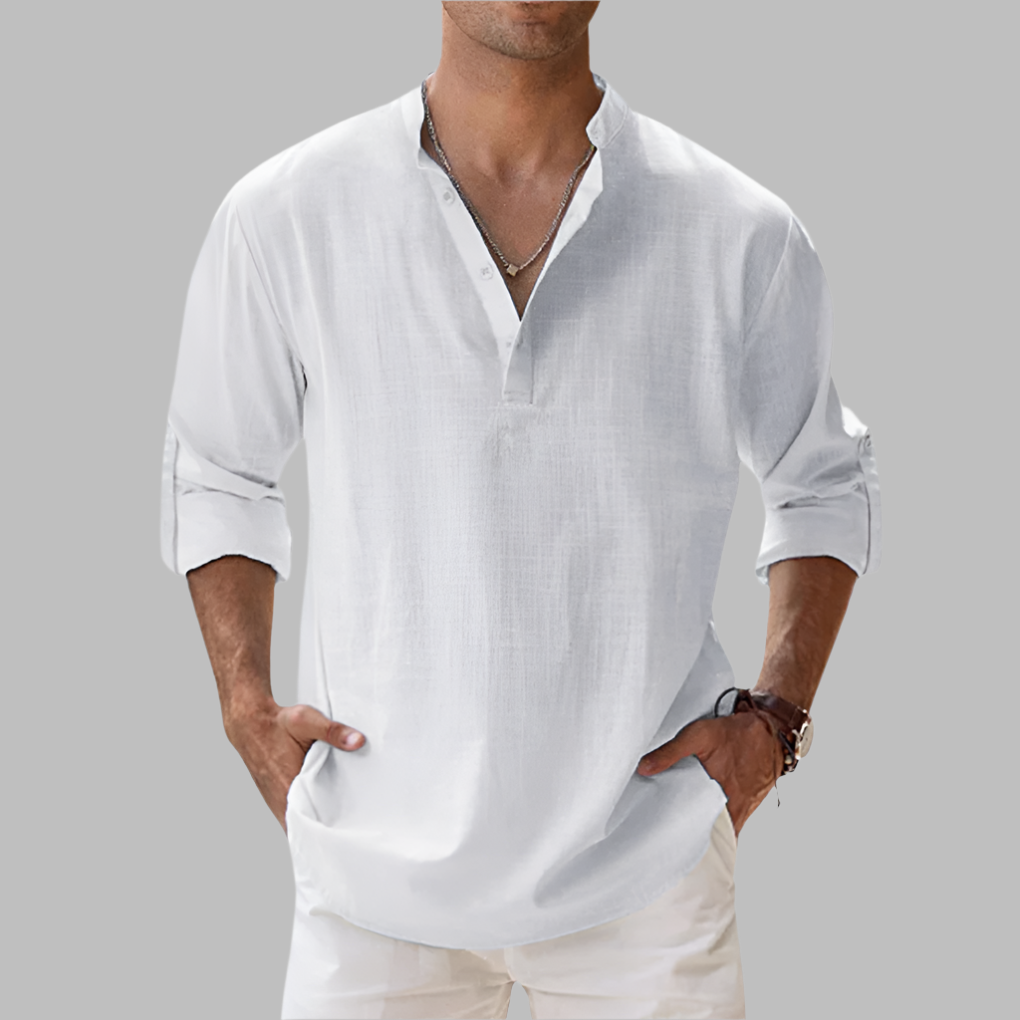 Men’s Relaxed Linenblend Summer Shirt, view 6 - Elena Harper