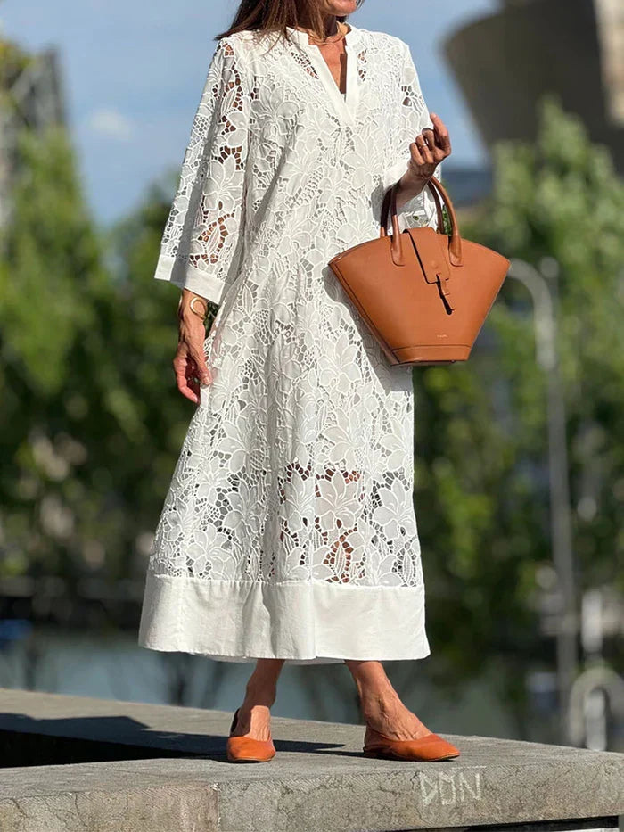 Estelle™ | Elegant Lace White Dress