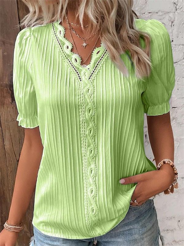 Vivianne Elegant Blouse with Lace Detail