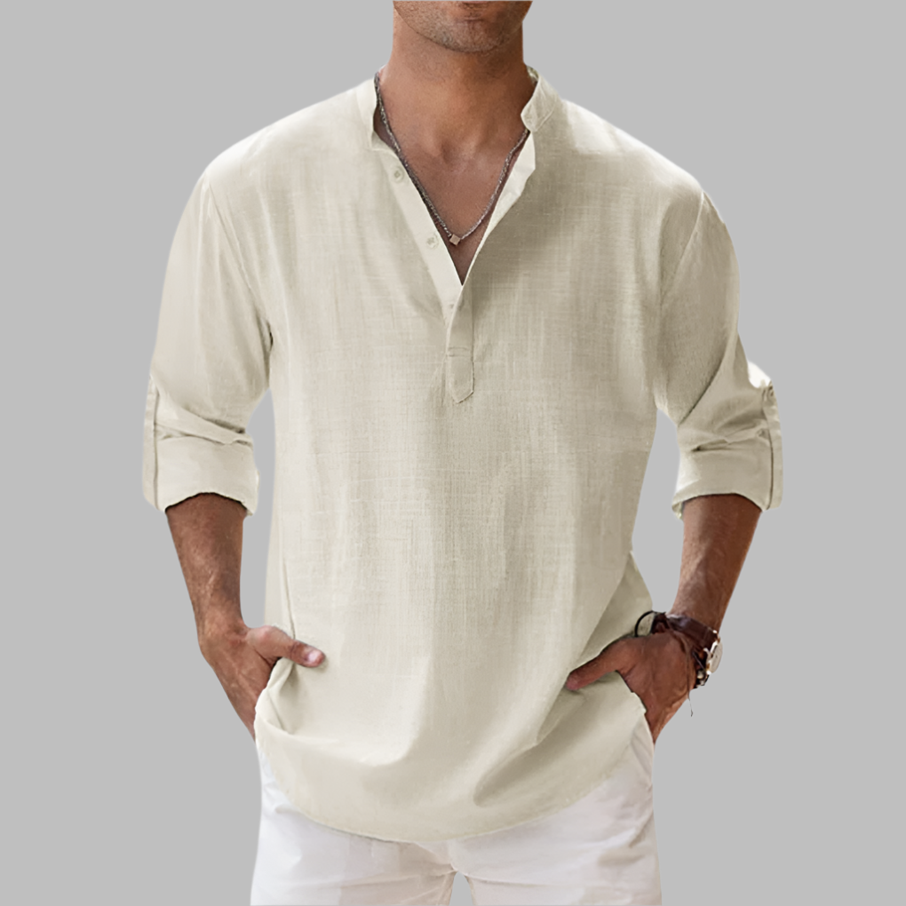 Men’s Relaxed Linenblend Summer Shirt, view 7 - Elena Harper