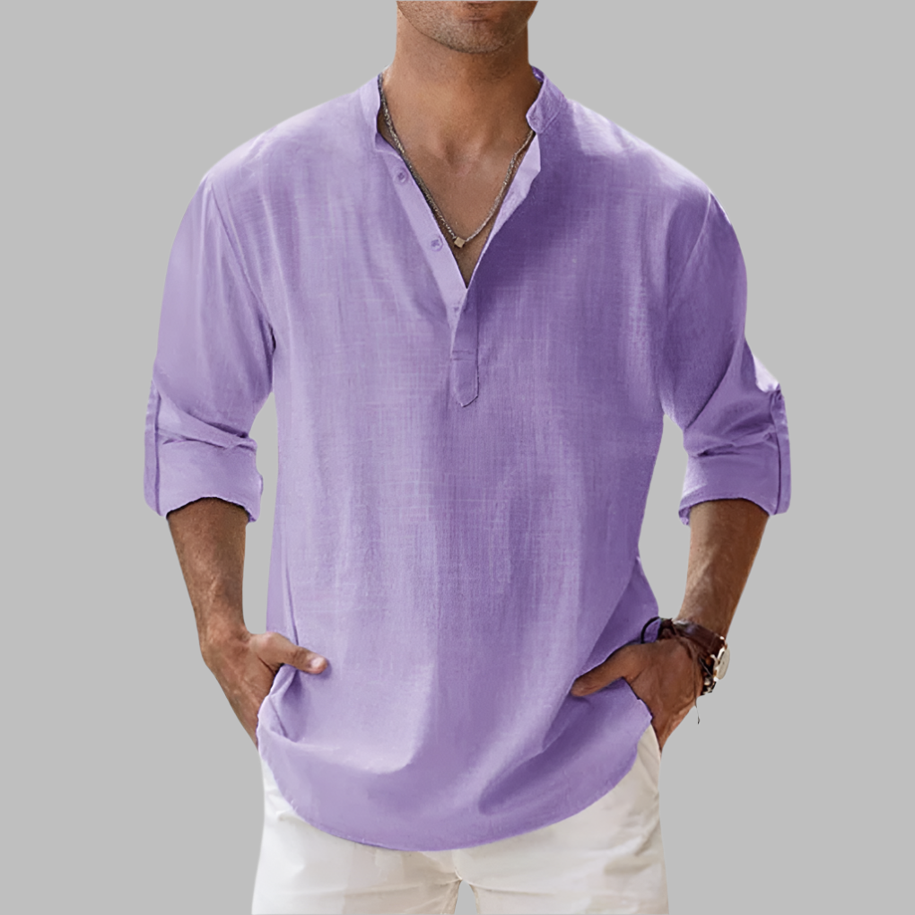 Men’s Relaxed Linenblend Summer Shirt, view 8 - Elena Harper