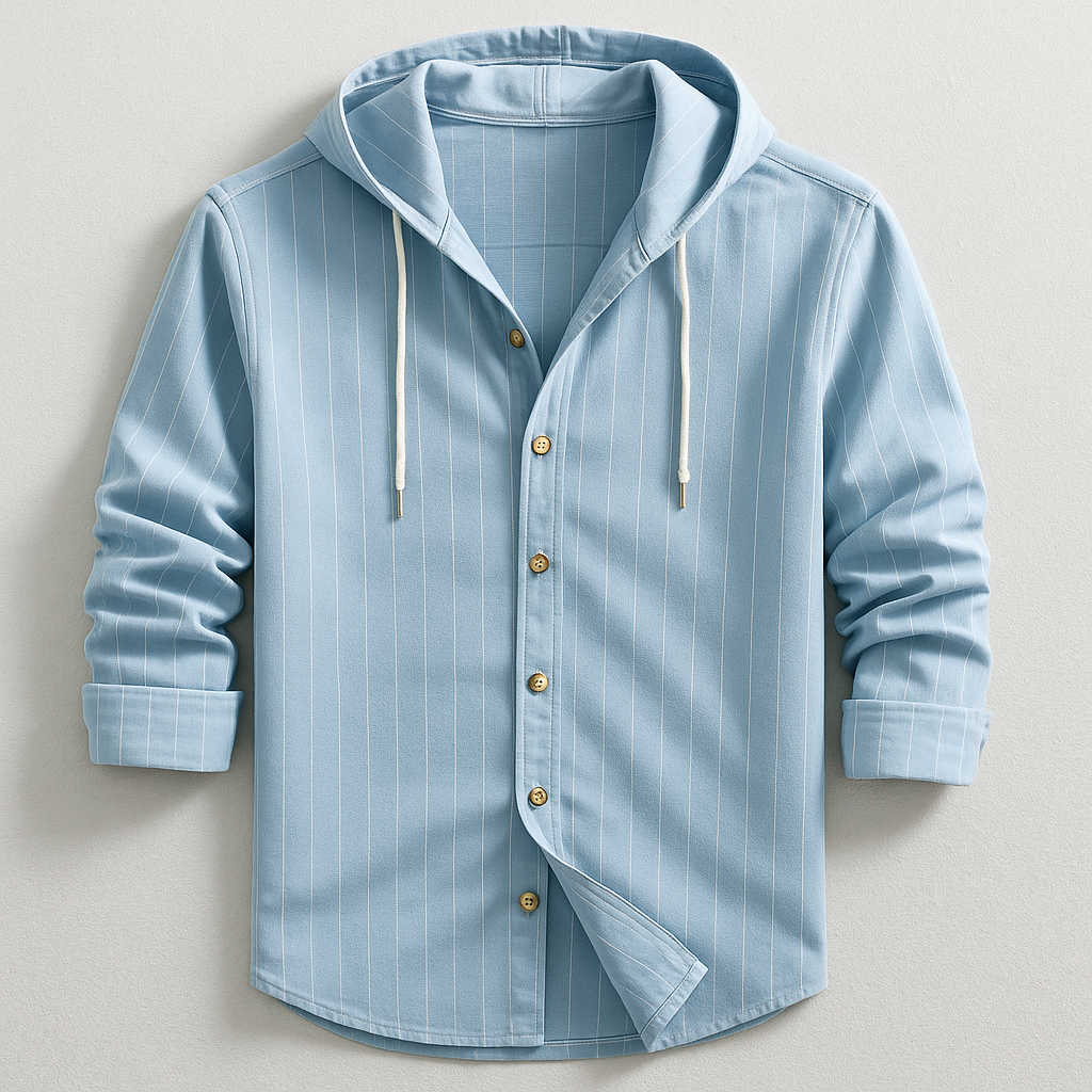LAURENT MONACO | LUXURY STRIPED SHIRT WITH HOOD