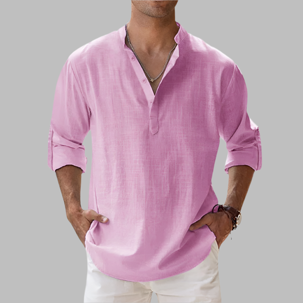 Men’s Relaxed Linenblend Summer Shirt, view 9 - Elena Harper