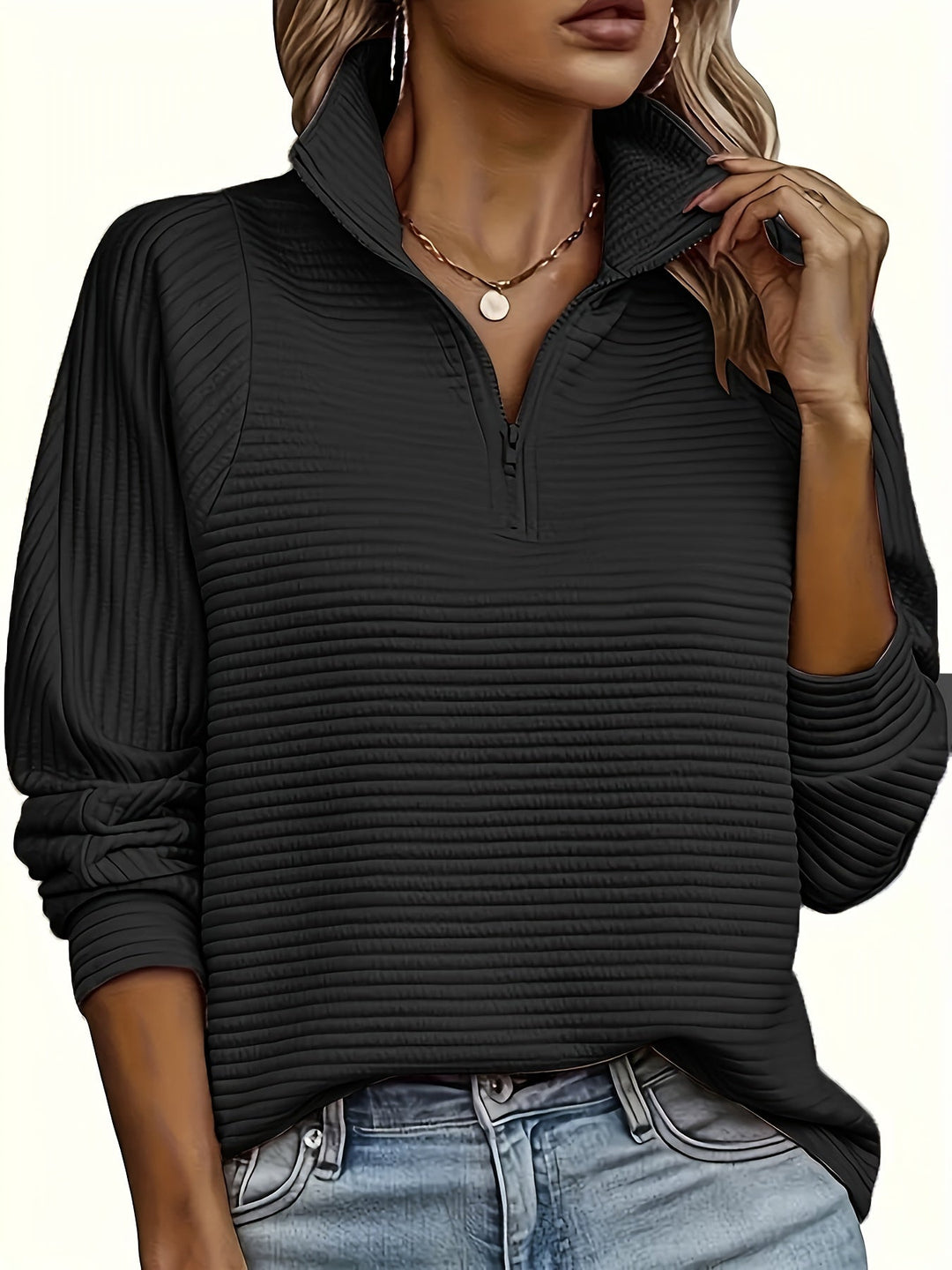Marthe - Knitted Sweater With Zipper