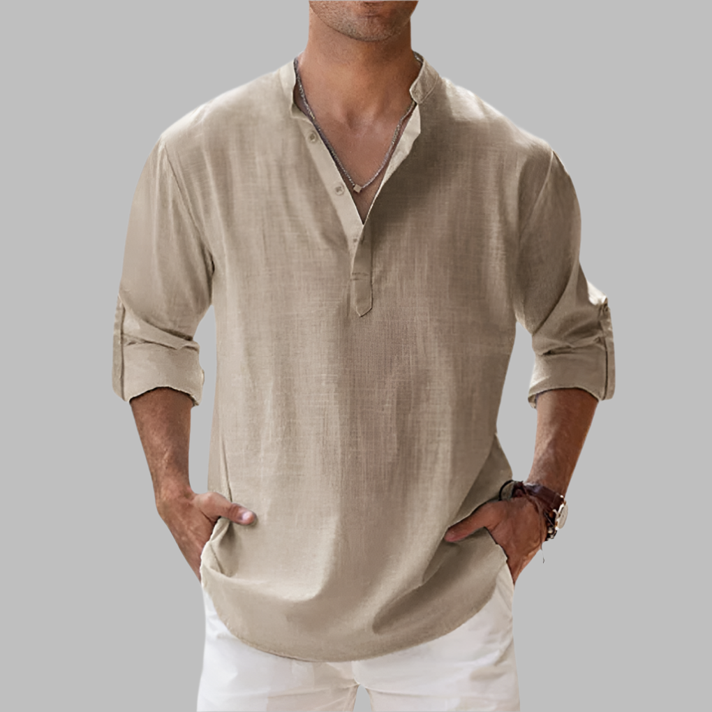Men’s Relaxed Linenblend Summer Shirt, view 2 - Elena Harper