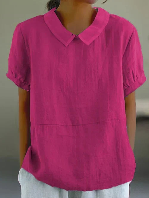 Amalie - Relaxed Fit Collared Top