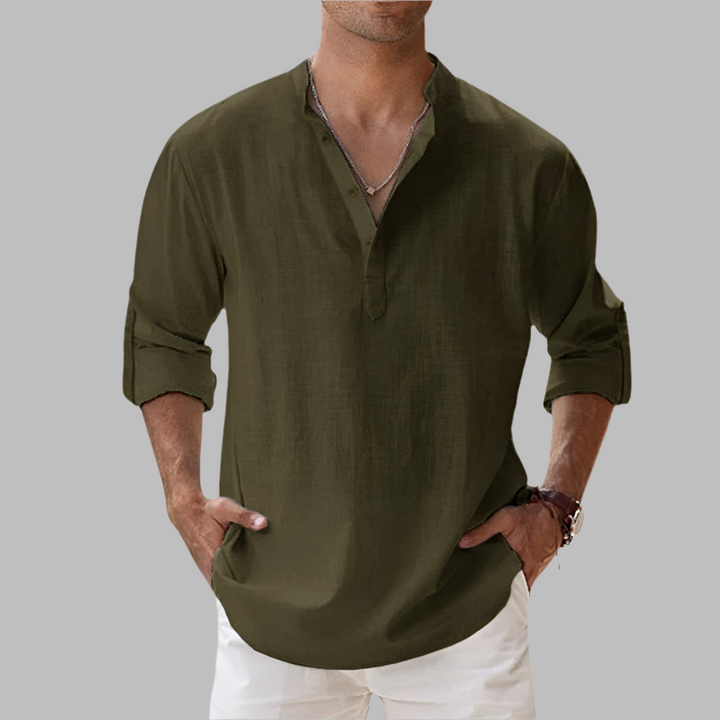 Men’s Relaxed Linenblend Summer Shirt, view 3 - Elena Harper