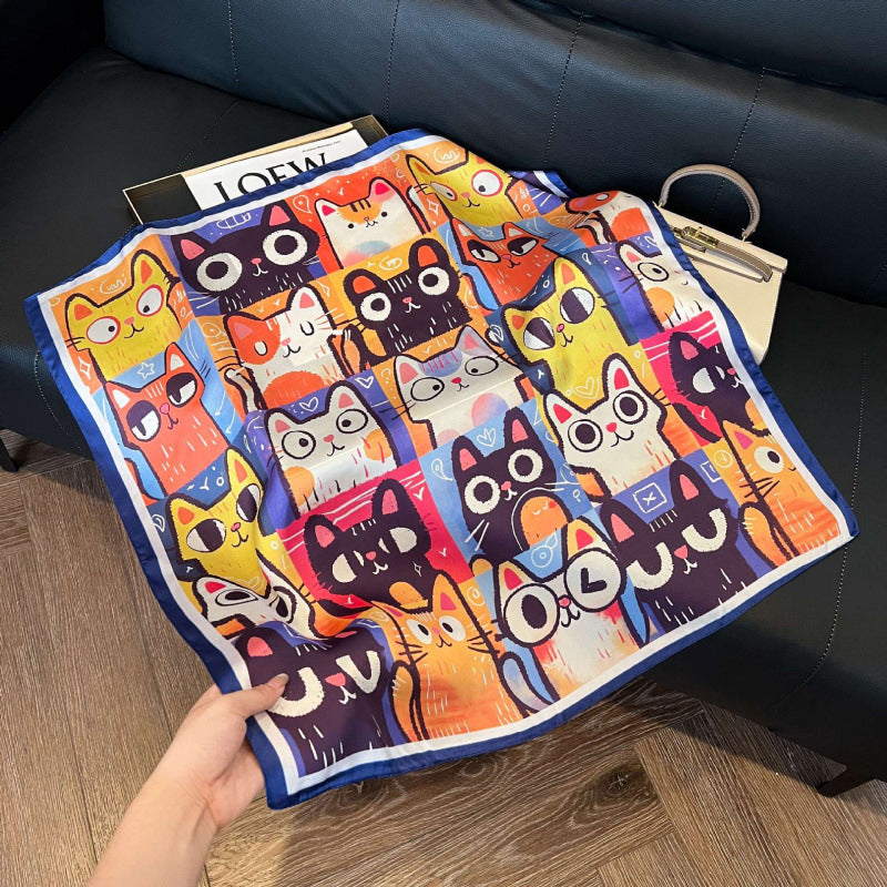 Casual Cat Print Scarf