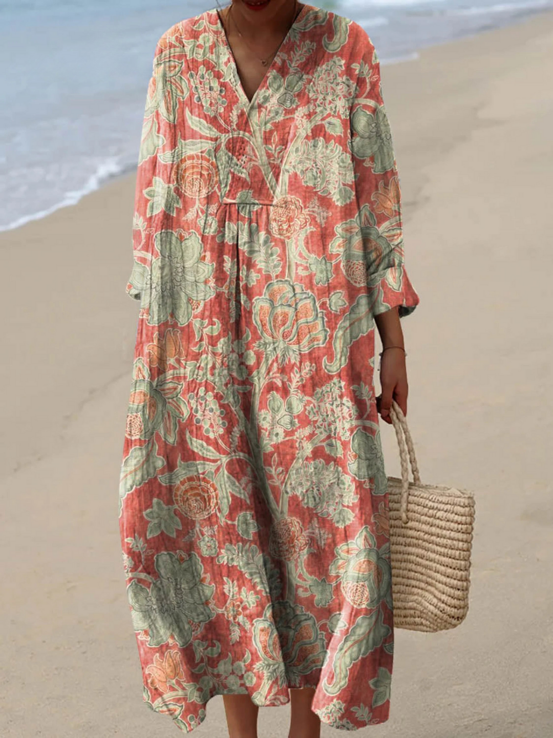 Vintage Floral Art Print Dress - Elena Harper