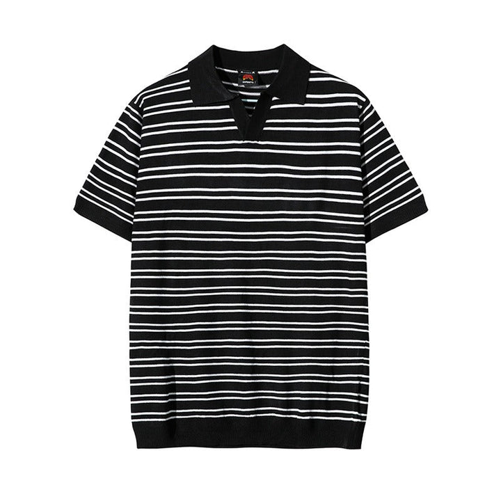 Men's Striped Cotton Polo in Relaxed Casual Style - Mateo