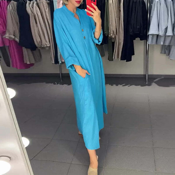 Valencia Women's Long Shirt Dress with Pockets - Elena Harper