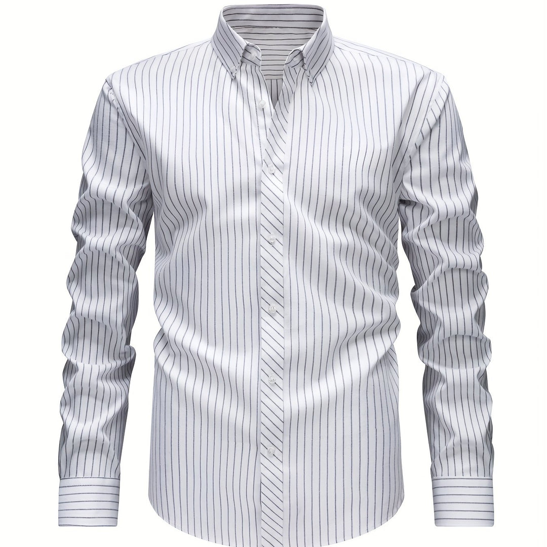 Striped Shirt with Buttons for Men - Elena Harper