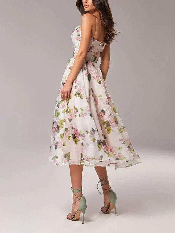 Emilia-Elegant Printed Strapless Dress - Elena Harper