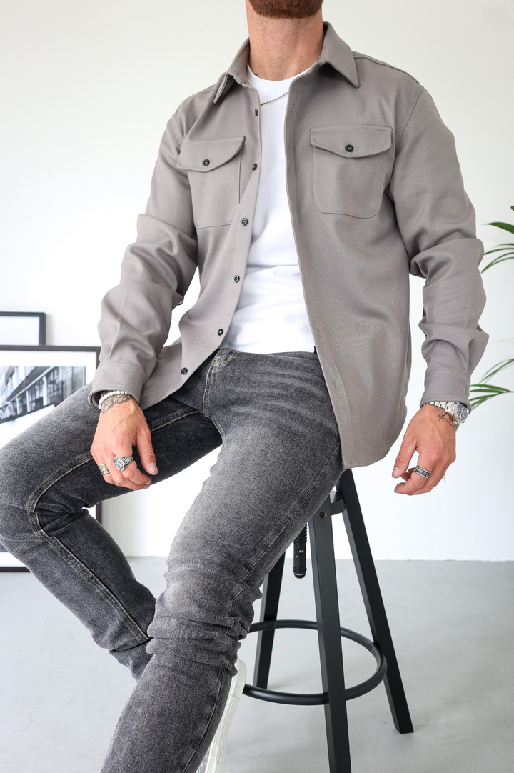Overshirt Jacket | Long Sleeve Button Up with Chest Pockets
