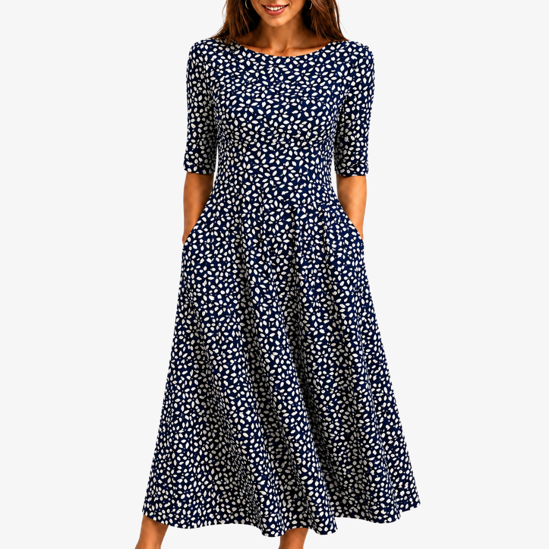 Women's Midnight Bloom Pocket Maxi Dress - Effortless Style & Comfort