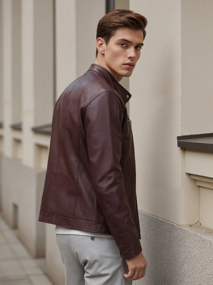 LAURENT MONACO | HIGH COLLAR ZIPPER JACKET FOR MEN