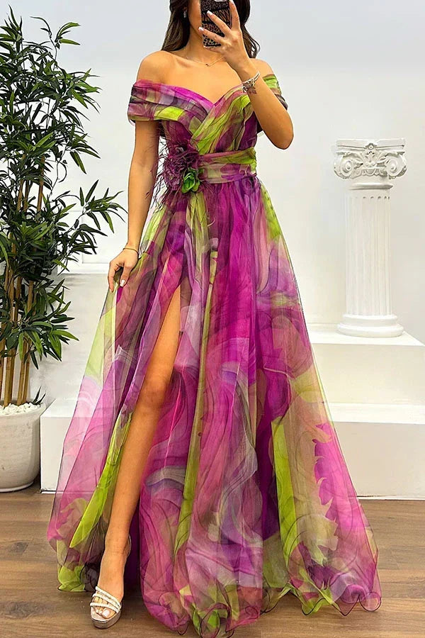 Aurora Stunning Off-Shoulder Maxi Dress - Elena Harper