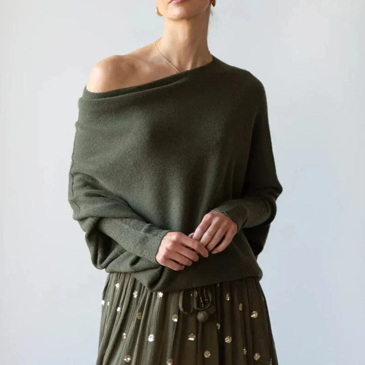 Loose Shoulder Sweater for Women – Elegant and Casual Modern Knit