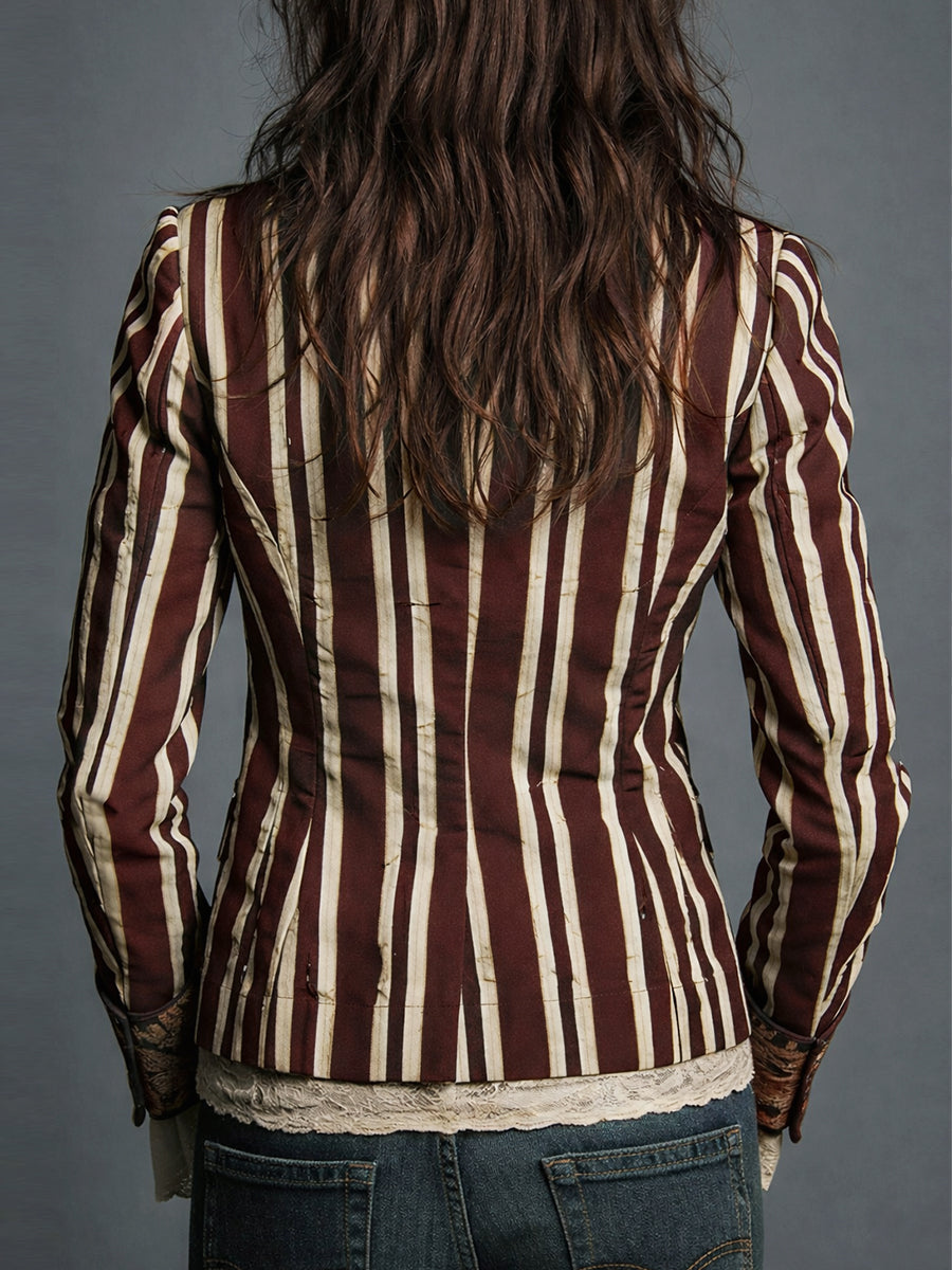 Avenorix Floral Print Blazer with Structured Shoulder for Women - Elena Harper