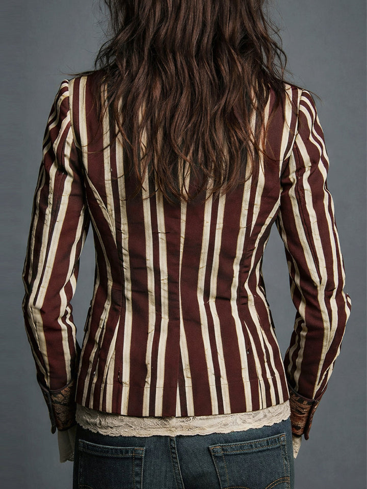 Avenorix Floral Print Blazer with Structured Shoulder for Women - Elena Harper