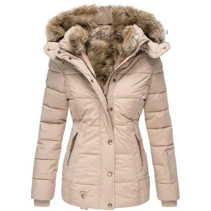 Monique - Elegant Down Jacket Lined with Fur