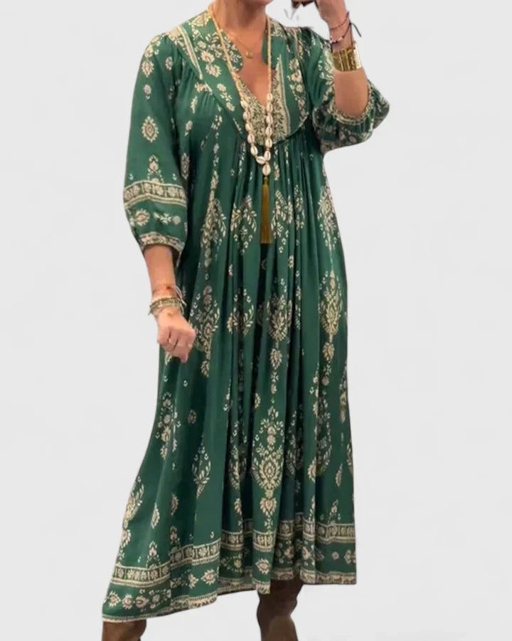 Claire Bohemian V-neck Maxi Dress - Elena Harper