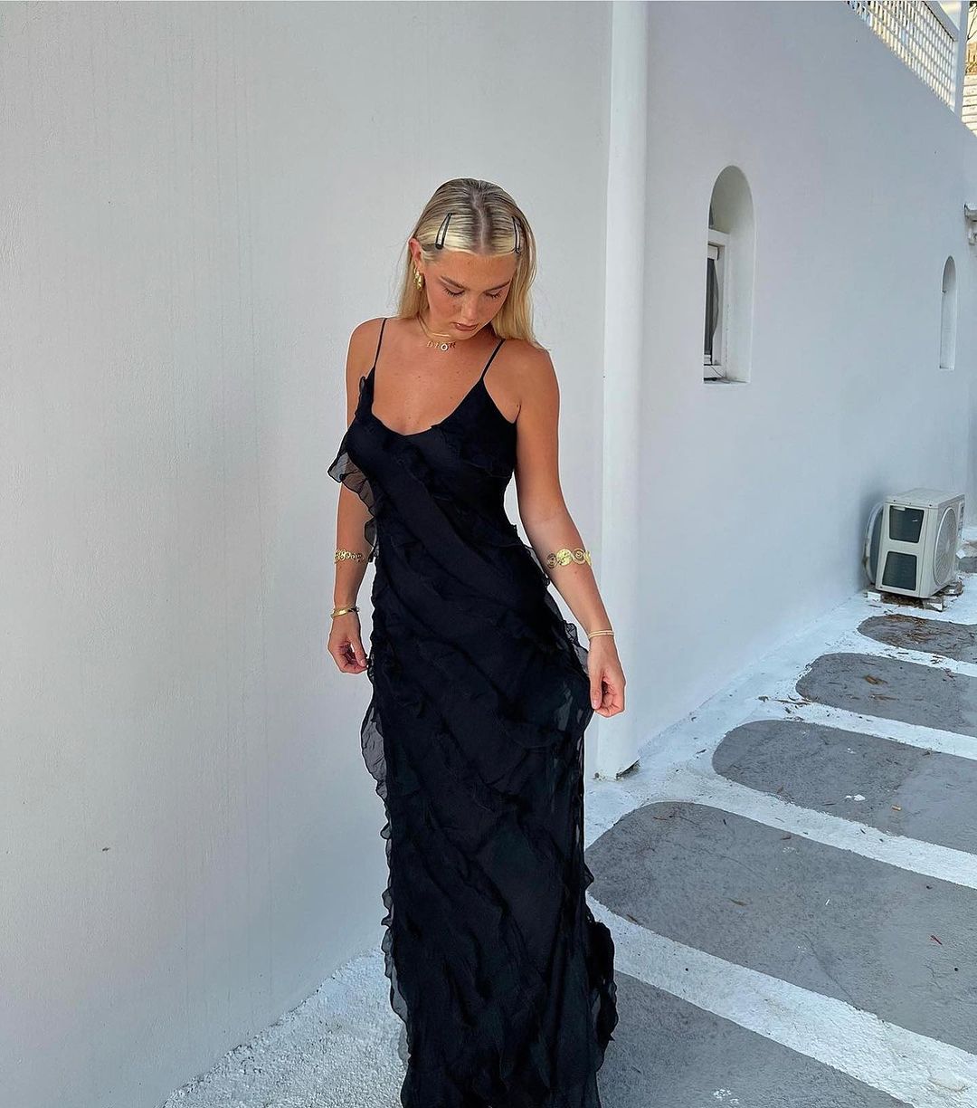 Ruffled Maxi Dress - Elena Harper