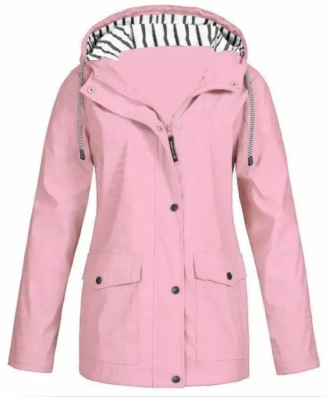 Women's Waterproof Hooded Jacket with Practical Pockets