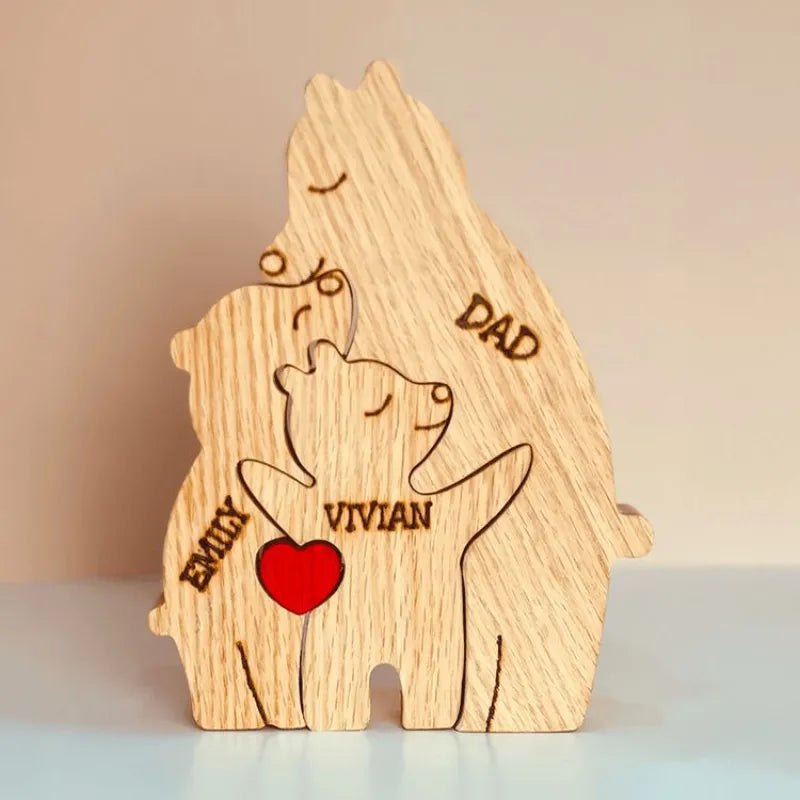 Cubunity Personalized Wooden Bears Family Puzzle - Elena Harper