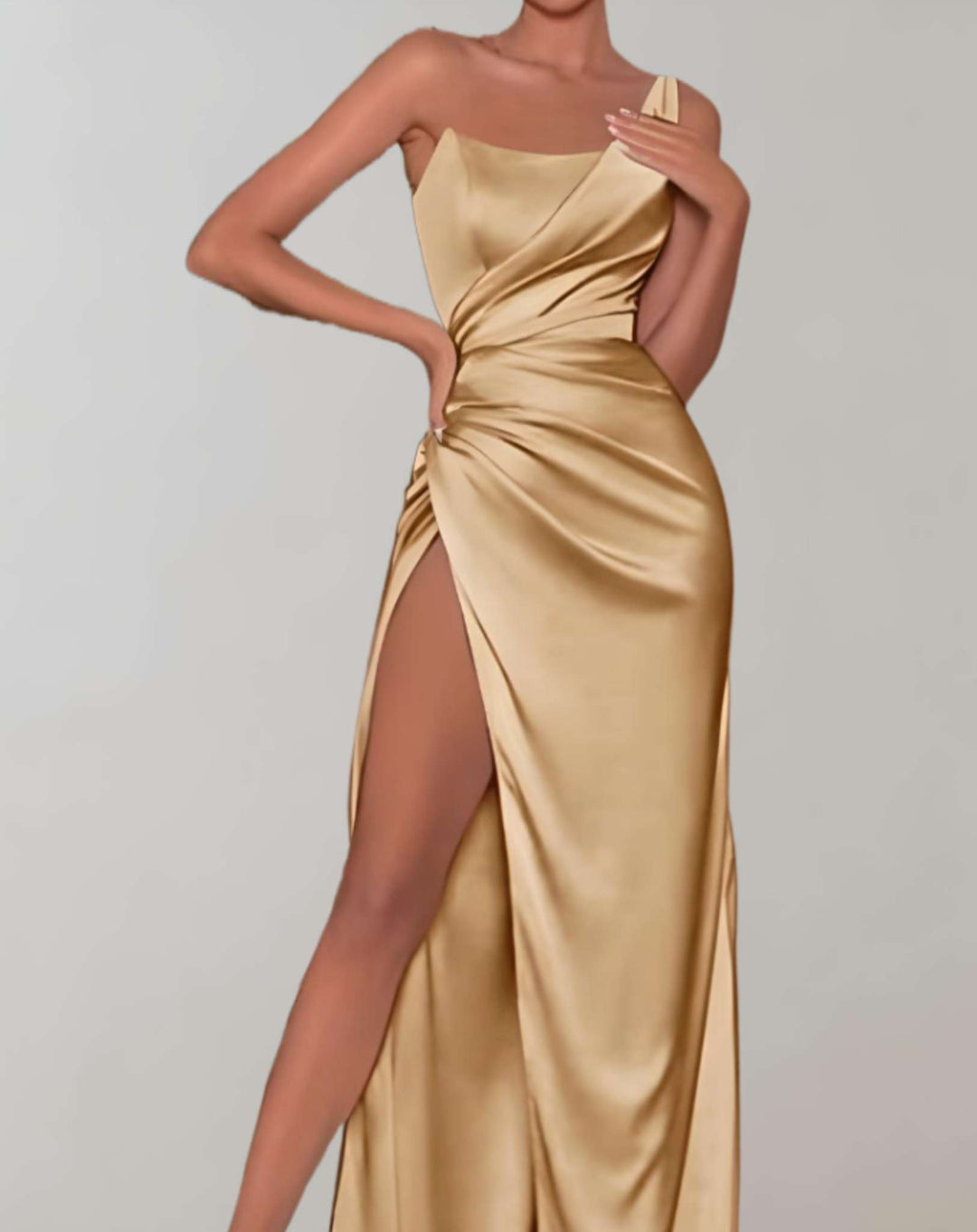 One Shoulder Figure Hugging Evening Dress