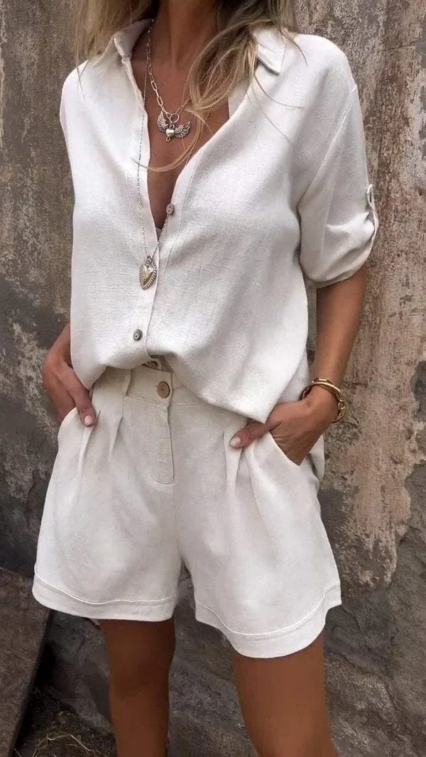Auriana Luxe Breeze Linen Set - Elena Harper