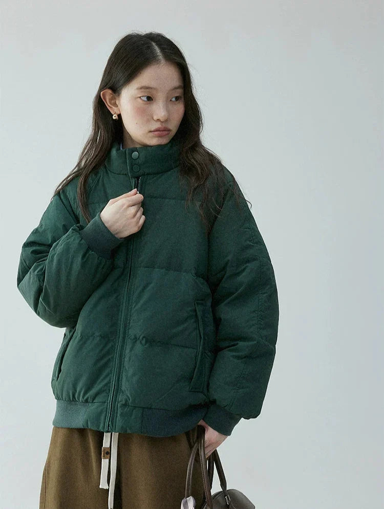 Annora Down Filled Puffer Jacket with High Stand Collar for Women - Elena Harper