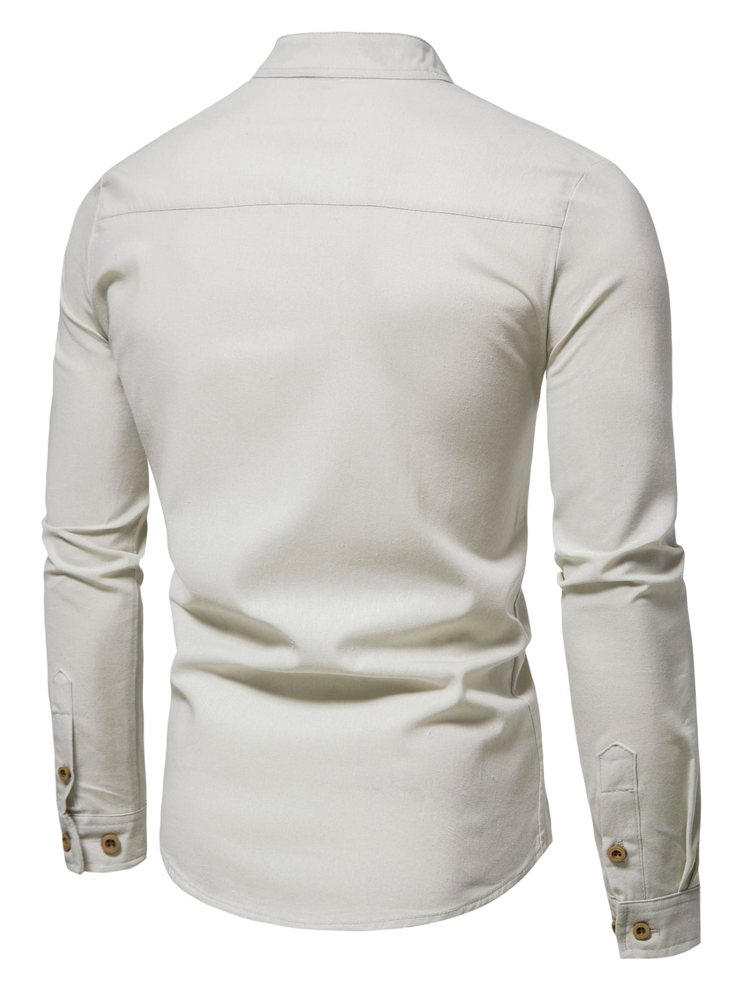ELENA HARPER™  |  MEN'S HIGH COLLAR SHIRT WITH HALF BUTTON PLACKET
