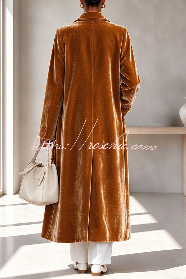The Velvet Elegance Long Overcoat