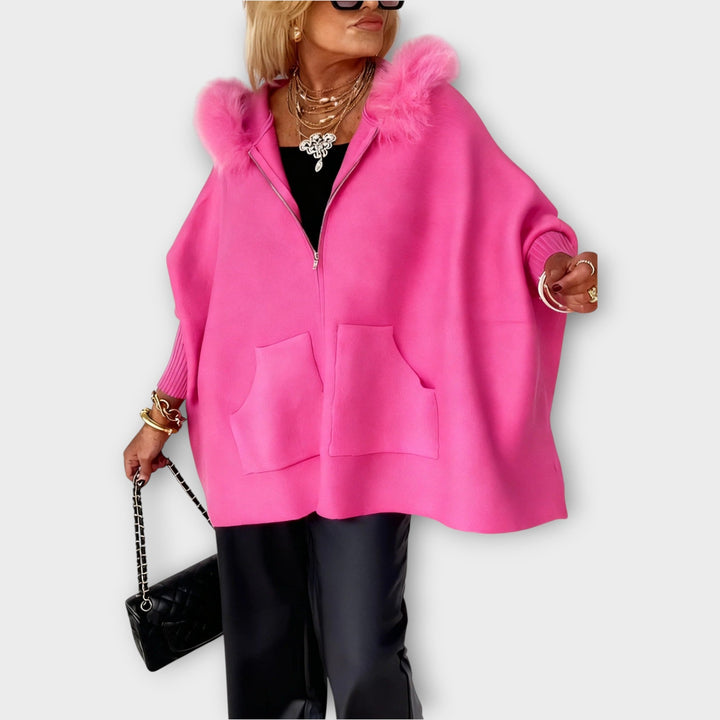 Luxury Faux Fur Hooded Coat - Elena Harper