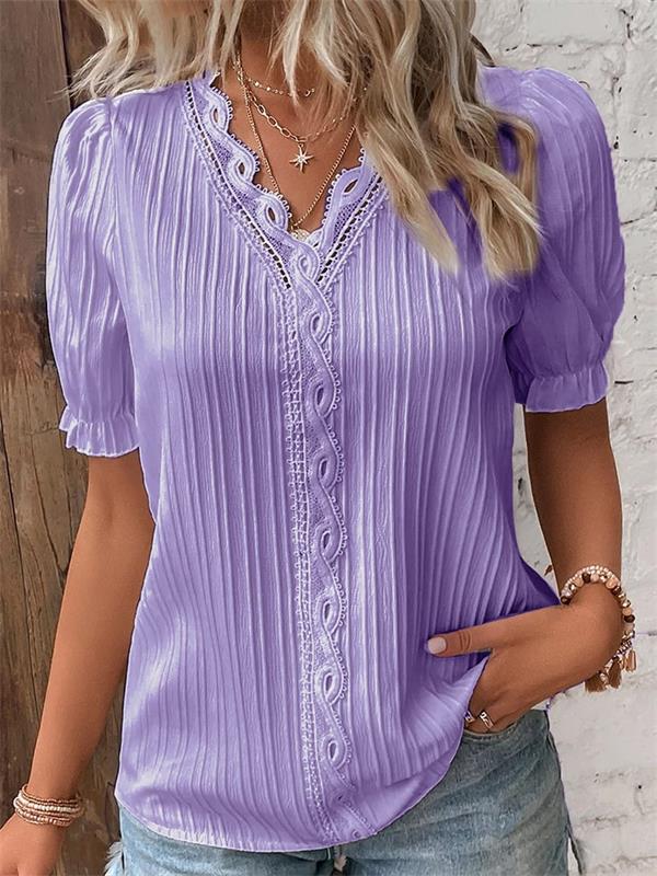 Vivianne Elegant Blouse with Lace Detail