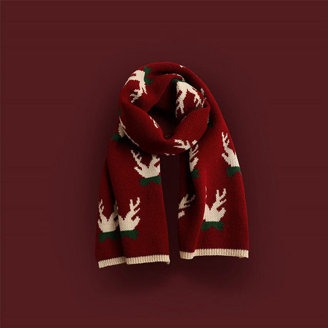 Warm Knitted Christmas Scarf