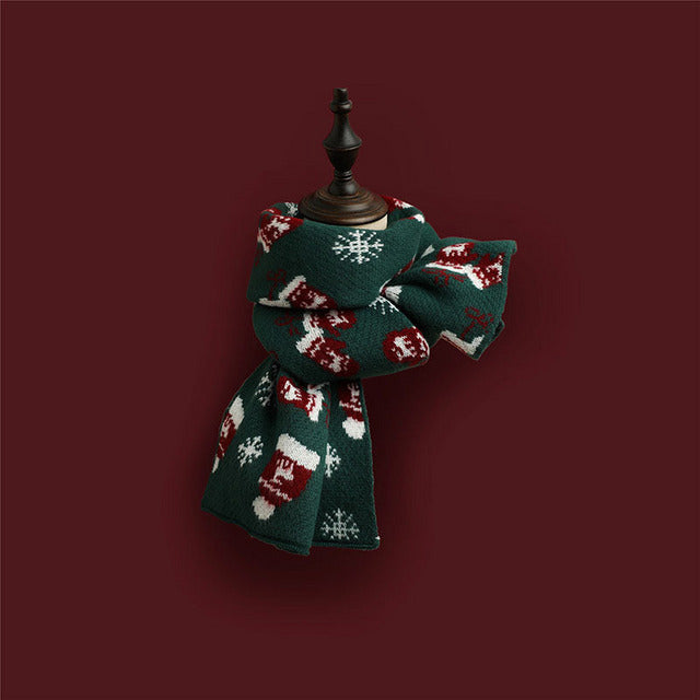 Warm Knitted Christmas Scarf