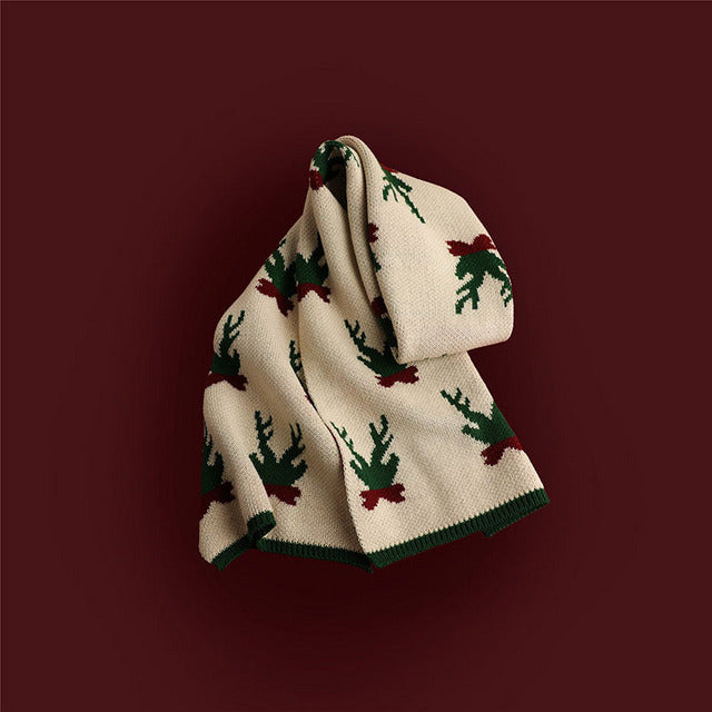 Warm Knitted Christmas Scarf