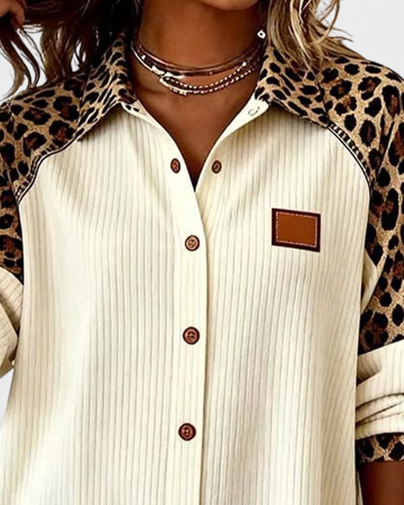 Jackie Leopard Print Button-Down Shirt - Elena Harper