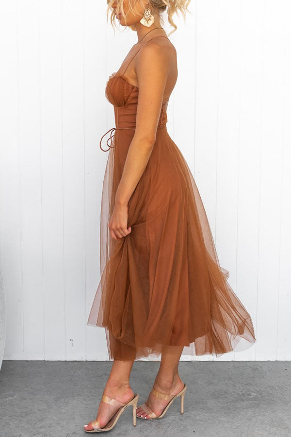 Elegant Long Dress with Bustier Flowing Ceremony Dress - Elena Harper
