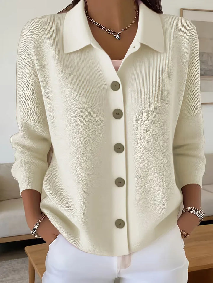Caroline - Elegant Buttoned Cardigan with Shirt Collar